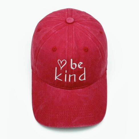 Be Kind Embroidered Baseball Cap - Cotton Vintage Dad Hat for Women & Men, Adjustable Unisex Inspirational Hat in Kuwait