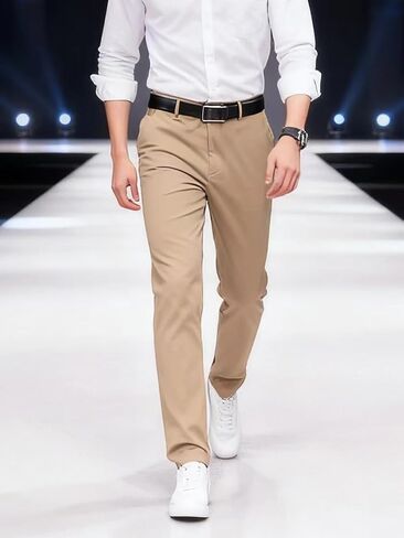 TiantailangMen's Formal Trousers Solid Black All-Season Business Pants Suitable for Casual to semi-Formal Occasions in Saudi Arabia