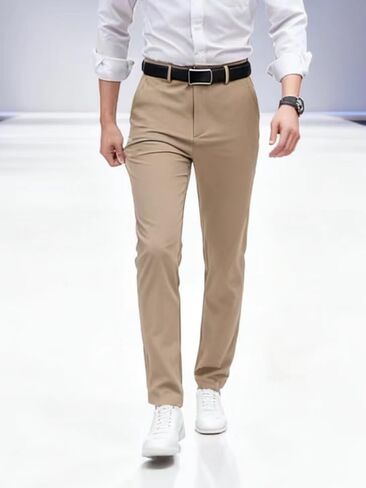 TiantailangMen's Formal Trousers Solid Black All-Season Business Pants Suitable for Casual to semi-Formal Occasions in Saudi Arabia