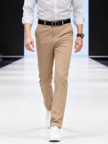 TiantailangMen's Formal Trousers Solid Black All-Season Business Pants Suitable for Casual to semi-Formal Occasions in Saudi Arabia
