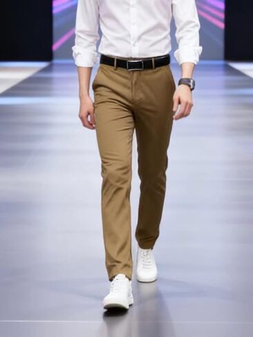 TiantailangMen's Formal Trousers Solid Black All-Season Business Pants Suitable for Casual to semi-Formal Occasions in Saudi Arabia