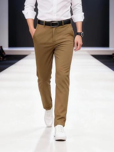 TiantailangMen's Formal Trousers Solid Black All-Season Business Pants Suitable for Casual to semi-Formal Occasions in Saudi Arabia