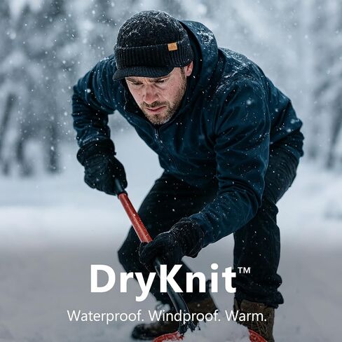 DryKnit™ Waterproof Merino Wool L/XL/XXL Beanie Hat with Brim Visor Cap Warm Winter Knit Hat for Men Women in Saudi Arabia