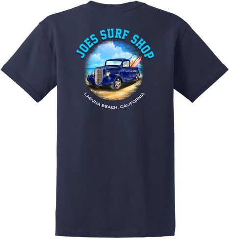 تي شيرت رجالي من القطن الثقيل بشعار شاحنة ركوب الأمواج من JOES SURF SHOP in Kuwait