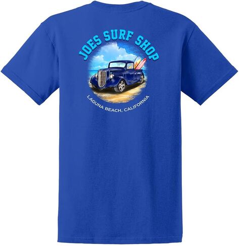 تي شيرت رجالي من القطن الثقيل بشعار شاحنة ركوب الأمواج من JOES SURF SHOP in Kuwait