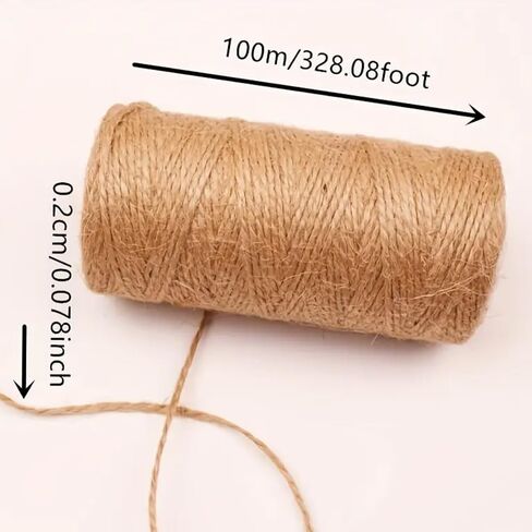 100M Jute Ropes – Premium 2mm Thick Natural Fiber Rope Ideal for Crafting, Gardening, Outdoor Activities, and More in Saudi Arabia