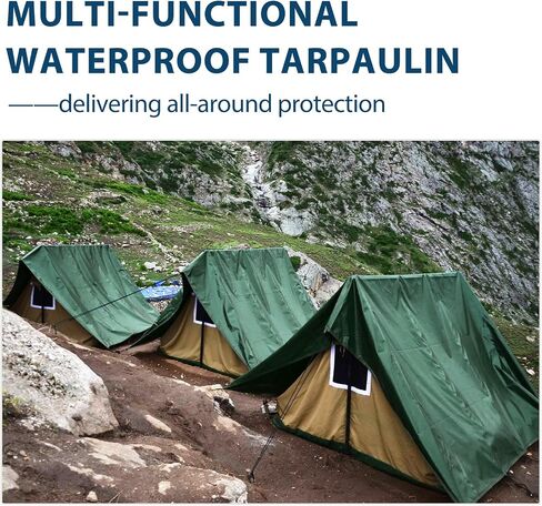 Tarp Waterproof 16x20 Multi-Purpose Green Camping Tarps 6Mil Thick with Reinforced Grommets for Under Pool, Emergency Rain Cover Outdoor in Saudi Arabia