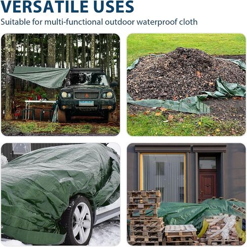 Tarp Waterproof 16x20 Multi-Purpose Green Camping Tarps 6Mil Thick with Reinforced Grommets for Under Pool, Emergency Rain Cover Outdoor in Saudi Arabia