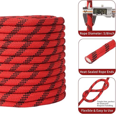 Arborist Rope 5/8in Climbing Rope Tree Rope for Outdoor Climbing Swing Sailing Halyard in Saudi Arabia