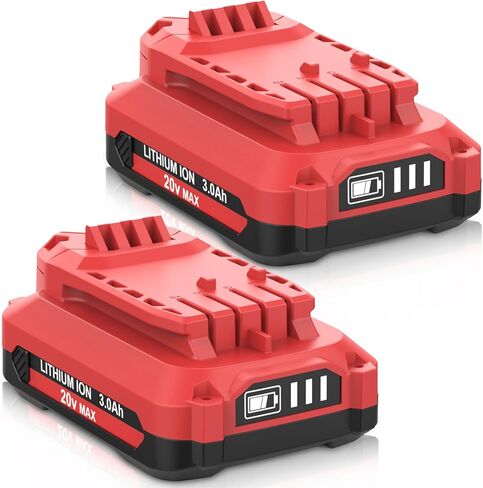 2 Packs 3.0Ah 20 Volt V20 Lithium ion Battery Replace for Craftsman 20V Battery CMCB201 CMCB202 CMCB202-2 CMCB204 CMCB204-2 CMCB205 CMCB206 Compatible with Craftsman V20 Battery Fast Charger CMCB104 in Kuwait