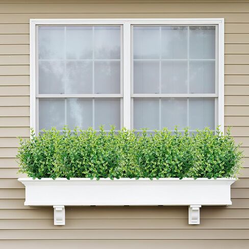 10 Bundles Artificial Boxwood Stems Outdoor Artificial Greenery UV Resistant Foliage Plants, Faux Boxwood Shrubs Grass for Farmhouse Office Garden Wedding Window Patio Home Decor in Saudi Arabia