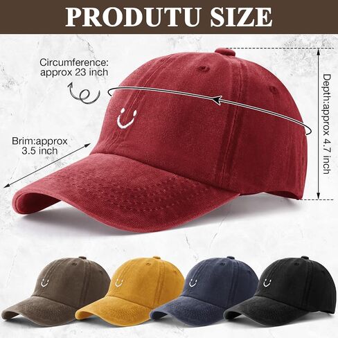 Norme 5 Pieces Unisex Cotton Vintage Baseball Cap Low Profile Unstructured Baseball Hat Washed Distressed Baseball Hat Baseball Cap Twill Adjustable Dad Hat (Assorted Color), One Size in Kuwait