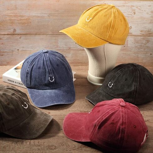 Norme 5 Pieces Unisex Cotton Vintage Baseball Cap Low Profile Unstructured Baseball Hat Washed Distressed Baseball Hat Baseball Cap Twill Adjustable Dad Hat (Assorted Color), One Size in Kuwait