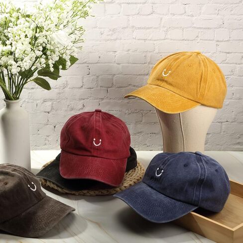 Norme 5 Pieces Unisex Cotton Vintage Baseball Cap Low Profile Unstructured Baseball Hat Washed Distressed Baseball Hat Baseball Cap Twill Adjustable Dad Hat (Assorted Color), One Size in Kuwait