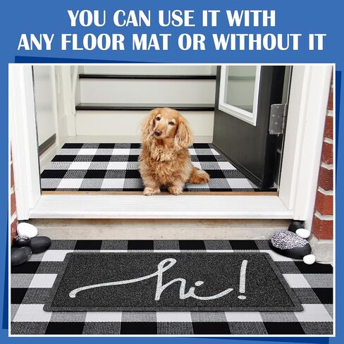 Geelin 2 Pcs Hello Doormat 30'' x 18'' Rustic Buffalo Outdoor Rug 43'' x 27.5'' Door Mats for Front Door Farmhouse Outdoor Doormats for Indoor Outside Entryway in Kuwait