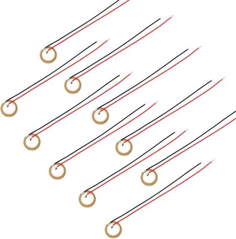 10Pcs Piezoelectric Piezo Ceramic Wafer Plate Dia 15mm for Buzzer Loudspeaker Sensor with Wire in Saudi Arabia