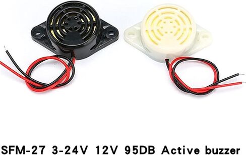 SFM-27 3-24V 12V 95DB Active Buzzer High-Decibel Electronic Buzzer Beep Alarm Intermittent / Continuous(Black) in Saudi Arabia