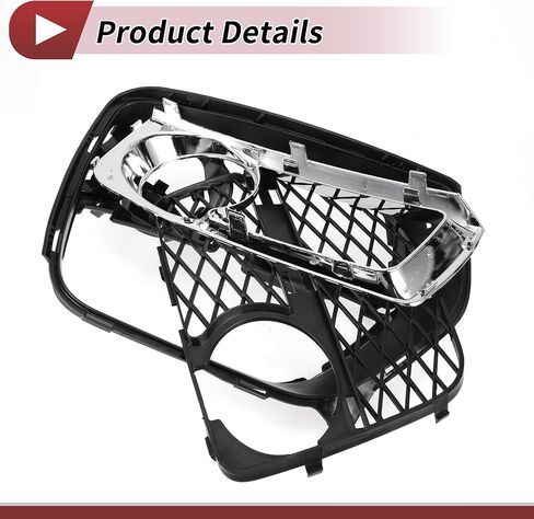 Fog Light Grill Front Lower Bumper Fog Light Cover Inserts for BMW X6 2012-2014 ABS No.51117312606 Black,Silver Tone in Saudi Arabia
