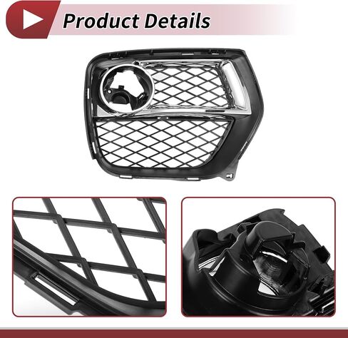 Fog Light Grill Front Lower Bumper Fog Light Cover Inserts for BMW X6 2012-2014 ABS No.51117312606 Black,Silver Tone in Saudi Arabia