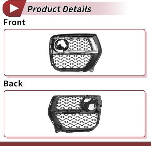 Fog Light Grill Front Lower Bumper Fog Light Cover Inserts for BMW X6 2012-2014 ABS No.51117312606 Black,Silver Tone in Saudi Arabia