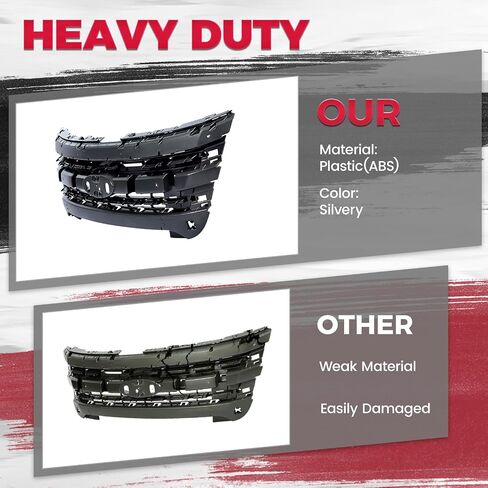 HECASA Grille Grill Shell متوافق مع 2011-2015 Ford Explorer 2013-2015 Ford Police Interceptor Utility BB5Z8A284AA FO1223118 ممتص الصدمات غطاء الشواية يدعم الأسود in Kuwait