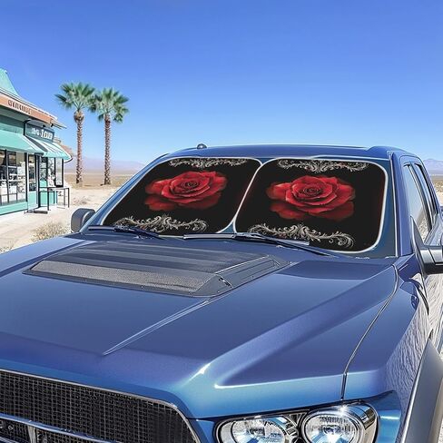 مظلة شمس مكونة من قطعتين من Red Rose لنافذة السيارة، كتل مانعة للشمس 99% من الأشعة فوق البنفسجية، سيارة رائعة لشاحنات السيارات وسيارات الدفع الرباعي in Kuwait
