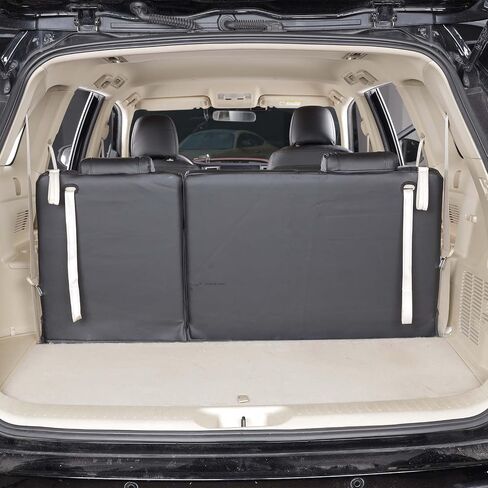 مقاس مخصص لسيارة Toyota Highlander 2015-2019 3 صفوف و8 مقاعد أغطية مقاعد تغطية كاملة من الجلد الصناعي المقاوم للماء ووسادة هوائية متوافقة (أسود) in Kuwait