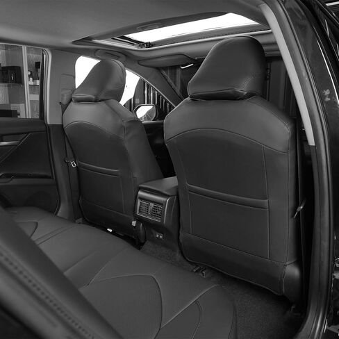 Custom Fit for Toyota Highlander 2015-2019 3 Rows 8 Seats Models Seat Covers Full Coverage Faux Leather Waterproof and Airbag Compatible(Black) in Saudi Arabia