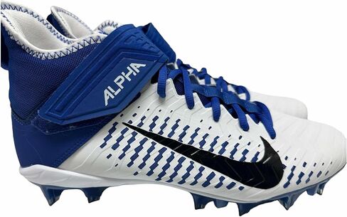 حذاء كرة القدم Nike Alpha Menace Pro 2 Mid للرجال باللون الأبيض والأزرق والأسود (BV3945-101) - مقاس 14 in Saudi Arabia