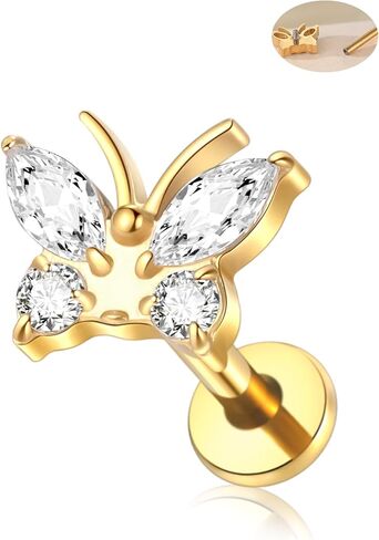 Xpircn Helix Conch Piercing Jewelry for Women 16G 6mm 8mm ASTM F136 Titanium Cartilage Flat Back Earring Stud in Kuwait