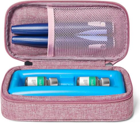Insulin Vial Cooler Travel Case TSA Approved, Portable Medication Cooler for Insulin Vials and Pens, Compact Insulin Cooler Travel Case with Reusable Ice Brick for Long-Lasting Cooling (Blue) in Saudi Arabia