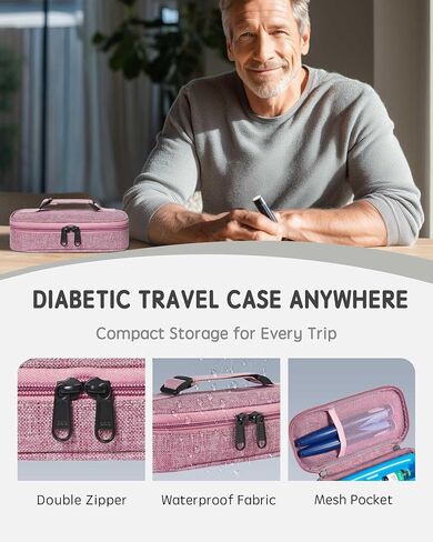 Insulin Vial Cooler Travel Case TSA Approved, Portable Medication Cooler for Insulin Vials and Pens, Compact Insulin Cooler Travel Case with Reusable Ice Brick for Long-Lasting Cooling (Blue) in Saudi Arabia