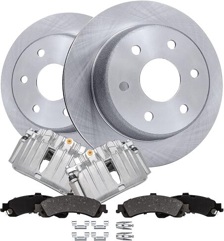 Detroit Axle - Rear Brake Kit for Chevy GMC Silverado Sierra Suburban Avalanche Yukon 1500 Tahoe Disc Brake Rotors Brake Calipers w/Brackets Ceramic Brakes Pads Replacement [12.99 inch Rotors] in Saudi Arabia