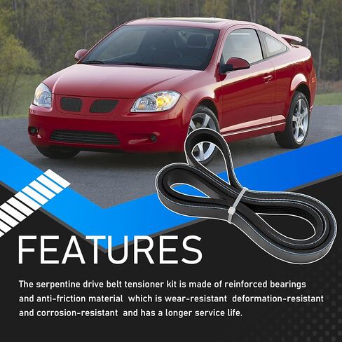 Serpentine Drive Belt Tensioner Kit Compatible with Chevy Cobalt Equinox Orlando HHR Classic Pontiac Saturn Ion Buick Saab GMC Terrain Replaces 5PK1030 24430296 38177 12634319 in Saudi Arabia