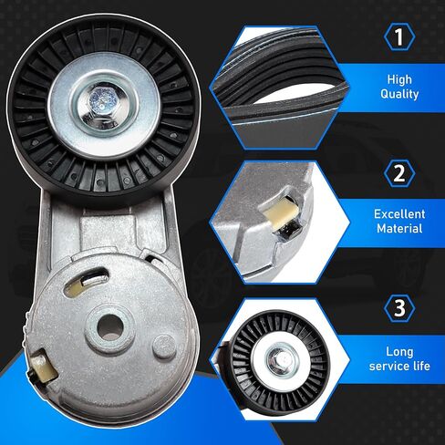 Serpentine Drive Belt Tensioner Kit Compatible with Chevy Cobalt Equinox Orlando HHR Classic Pontiac Saturn Ion Buick Saab GMC Terrain Replaces 5PK1030 24430296 38177 12634319 in Saudi Arabia