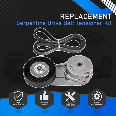 Serpentine Drive Belt Tensioner Kit Compatible with Chevy Cobalt Equinox Orlando HHR Classic Pontiac Saturn Ion Buick Saab GMC Terrain Replaces 5PK1030 24430296 38177 12634319 in Saudi Arabia