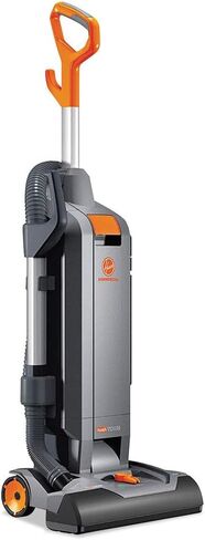 Hoover Commercial HushTone 13-Inch 2-Speed Upright Vacuum Cleaner with IntelliBelt Quiet Bagged HEPA Filtered Professional Rated, 40-Foot Long Cord, CH54113, Gray/Orange in Saudi Arabia