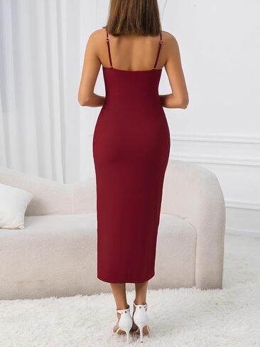 HELYO المرأة مثير رقبة سكوب الزفاف ضيف فساتين متوسطة الطول Bodycon السباغيتي الأشرطة نادي كوكتيل فستان الحفلات 533 in Kuwait