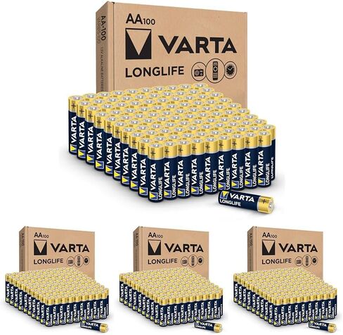 VARTA Longlife AA Batteries (100 Pack), Alkaline Double A Battery in Saudi Arabia