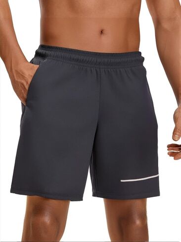 Mens Performance Gym Shorts with Zip Pocket Side Split Charcoal Grey Sports Shorts Design for Activewear and Outdoor(XL) in Saudi Arabia