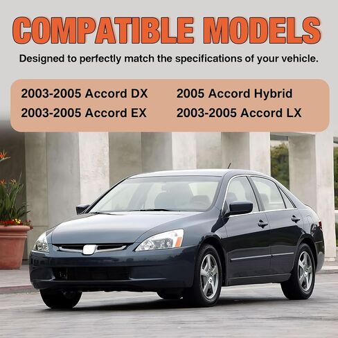 CarPartsDepot Front Chrome Shell Grille Assembly Grill Bar And Insert With Emblem Provision Compatible For Honda Accord Sedan 2003-2005 EX LX DX Hybrid in Saudi Arabia