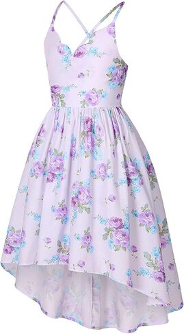 Jetfree Girls Dress Summer Halter Dress Off Shoulder Girls Party Sundress Cold Swing Cassual Formal Dresses in Kuwait