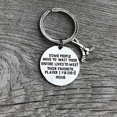 Hockey Mom or Dad Keychain- Some People Have to Wait Their Entire Lives to Meet Their Favorite Player, I Raised Mine in Saudi Arabia