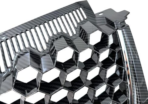 Front Bumper Grille Carbon Fiber Print Upper Hex Mesh Upper Grill Comptble with 2006-2009 VW Volkswagen GTI GLI Jetta MK5, W/o Hole in Saudi Arabia