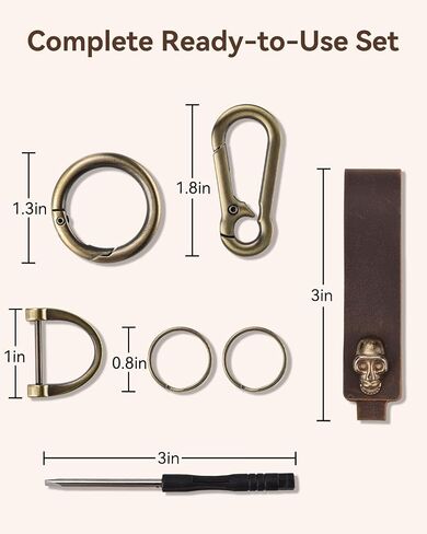 Teskyer Leather Car Keychain, Key Chain with Anti-Lost D-Ring for Men Women, Stylish Key Holder in Saudi Arabia