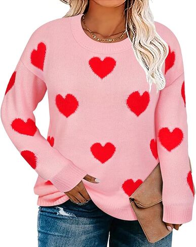 TIYOMI Women Plus Size Tops Long Sleeved Crewneck Sweaters for Curvy Loose Knit Sweater Fall Autumn Winter Shirt XL-5XL in Saudi Arabia