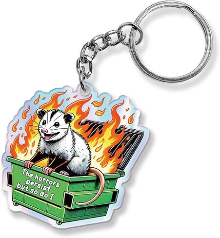 Nurse Keychain, Cute Opossum Decor Acrylic Emotional Support Keychain Inspirational Opossum Gifts for Motorcycles Cars Backpack Handbag -2 in Kuwait