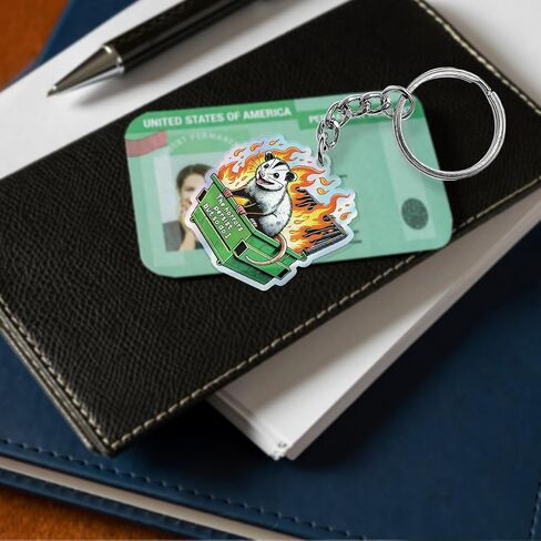 Nurse Keychain, Cute Opossum Decor Acrylic Emotional Support Keychain Inspirational Opossum Gifts for Motorcycles Cars Backpack Handbag -2 in Kuwait