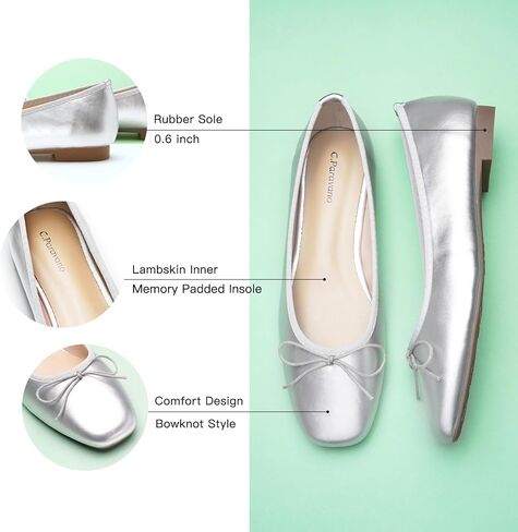 C.Paravano Ballet Flats | Womens Flats | Dressy Flats for Women | Ballet Shoes for Women | Square Toe Flat in Saudi Arabia