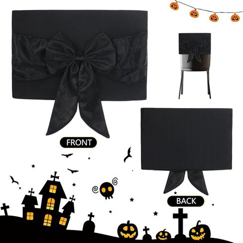 6 PCS Halloween Chair Covers, Spider Web Lace Bows, Chair Back Decor for Party, Halloween Home Decorations (Purple Bows) in Saudi Arabia